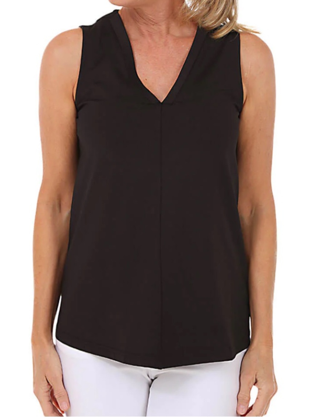 Tailored Black V-Neck Sleeveless Athletic Tank